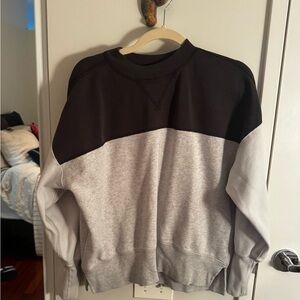 ABERCROMBIE soft AF collection grey varsity sweatshirt
